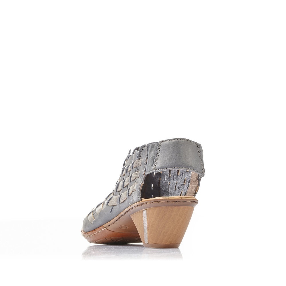 Rieker Antistress 46778 Sina Woven Leather Slingback Shootie/Shoe |Color: Grey🩶 - Picture 5 of 14
